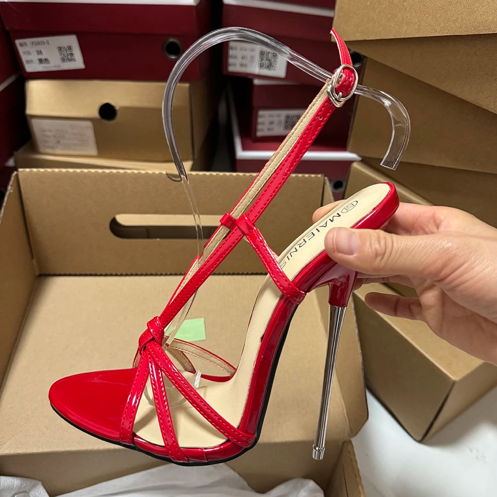 Customize 16cm Extreme Metal High Heels Stilettos Sexy Sandals Woman Pumps Pointed toe Catwalk T-stage Show Model Unisex Shoes
