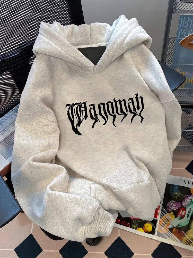 Super Stylish European American Street Design Niche Adult Men's Autumn Winter Fleece Warm Outdoor Loose Soft Hooded Sweatshirt BAZAARHUBO
