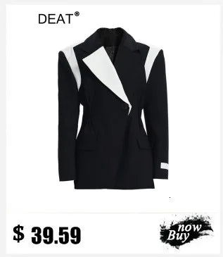 DEAT Fashion Women Blazer Notched Collar Long Sleeves Single Button 3D Love Rivet Decoration Suit Jackets Autumn 2025 New 7AB858