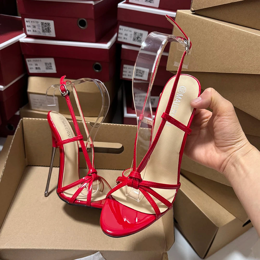 Customize 16cm Extreme Metal High Heels Stilettos Sexy Sandals Woman Pumps Pointed toe Catwalk T-stage Show Model Unisex Shoes