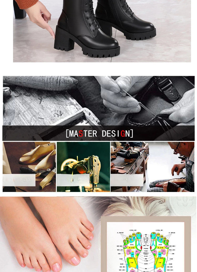 Luxury Women's Boots Winter Warm Women Snow Boots Fashion High Quality High Heels Comfort Platform Women Short Boots Botas Mujer