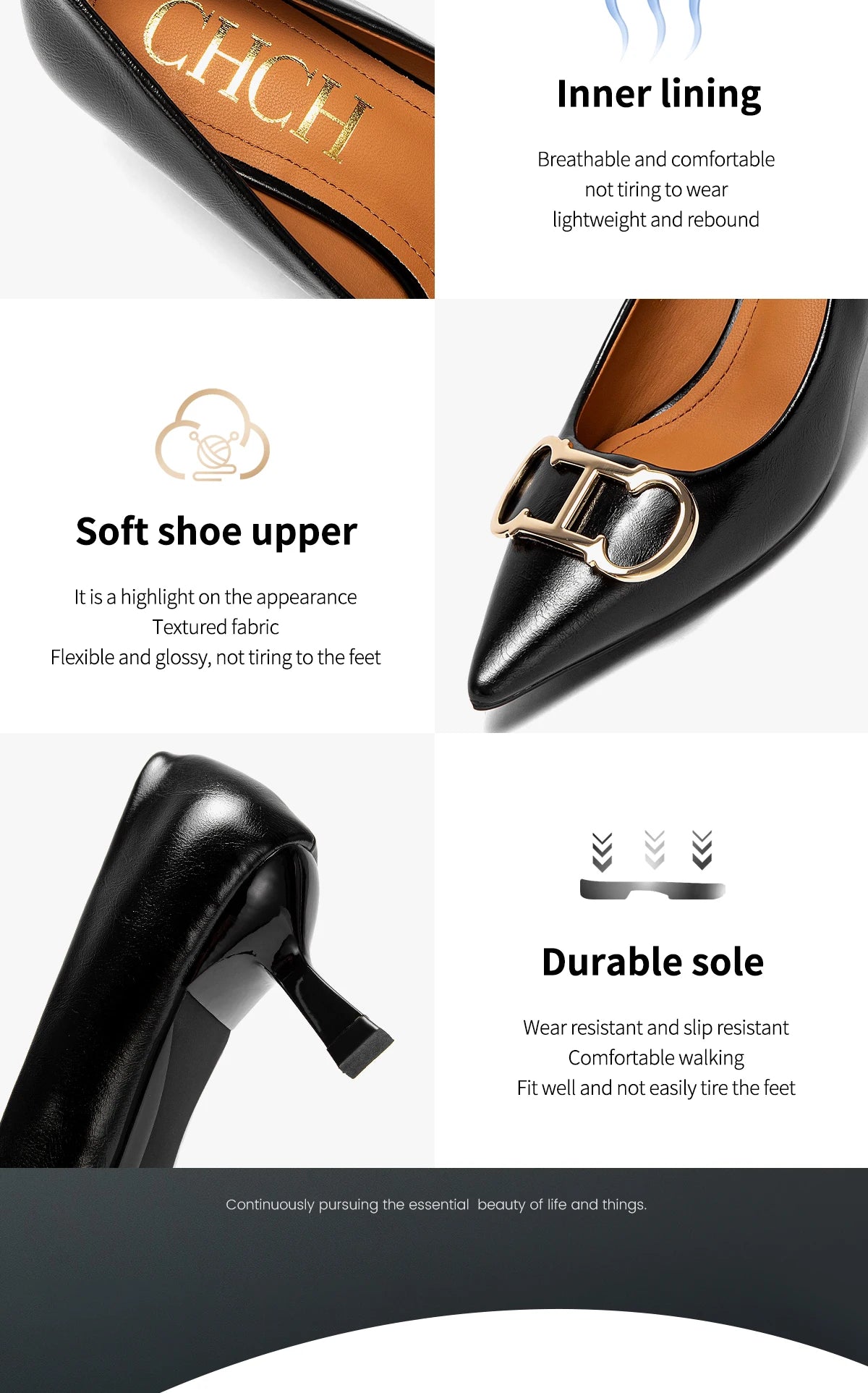Women's Shoes Pointed Toe High Heels Patent Leather Dress Heels Boat Shoes Wedding Shoes Large Size 34-40