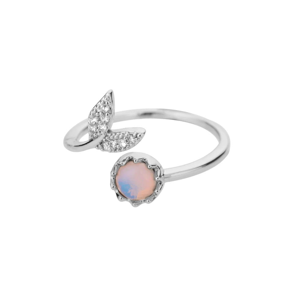 Zircon Moon Star Rings For Women Stainless Steel Glowing Moon Star Adjustable Finger Ring Aesthetic Wedding Jewelery Gift Femme