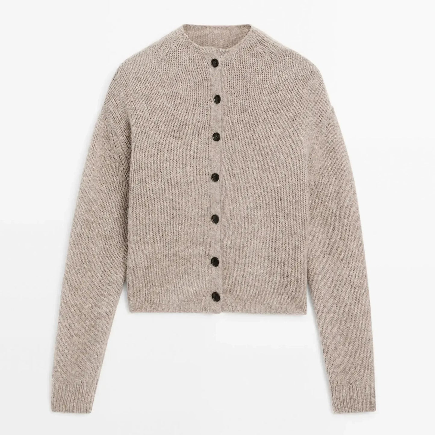Ethereal costume 2026 MD YAZHIMEI spring new style of Women's Casual minimalist commuter style semi-turtleneck knit cardigan