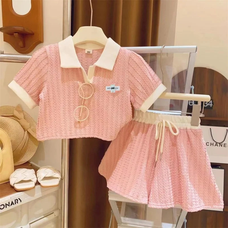 Kids Girls Short Sleeve Top+Shorts 2Pcs Clothes Set Children New Summer Casual Outfits Comforts Sportswear Suits For 2-10 Years