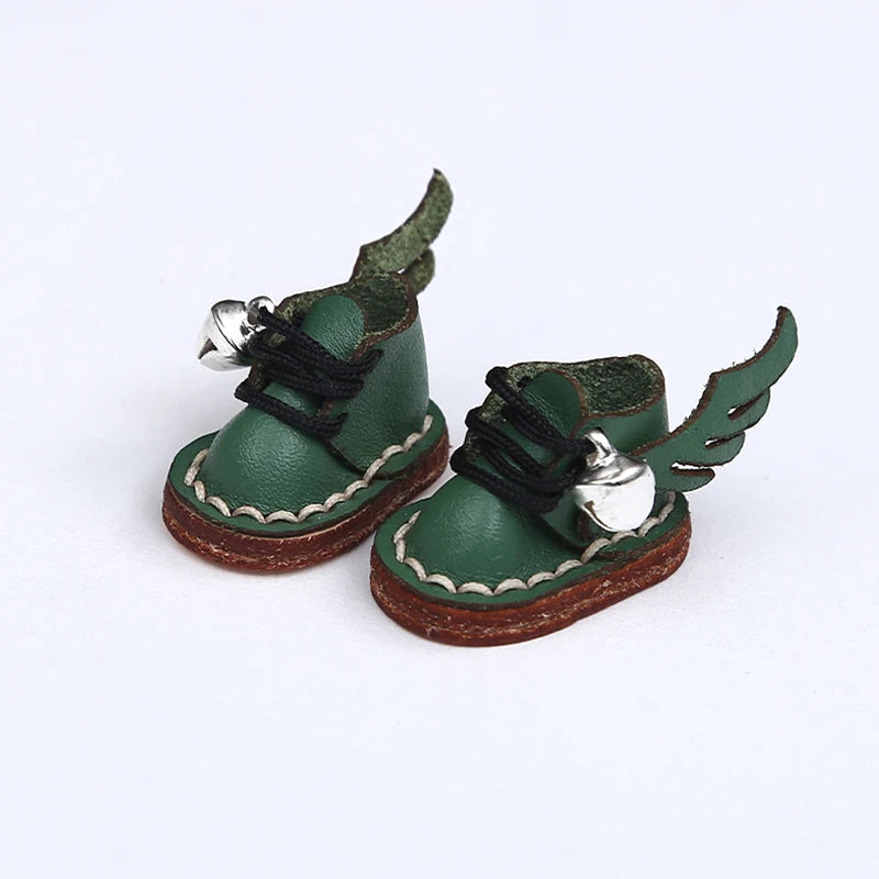 OB11 Doll Shoes Fashion Cowhide Boots Shoes for GSC, YMY, Obitsu 11, 1/12bjd Doll Accessories