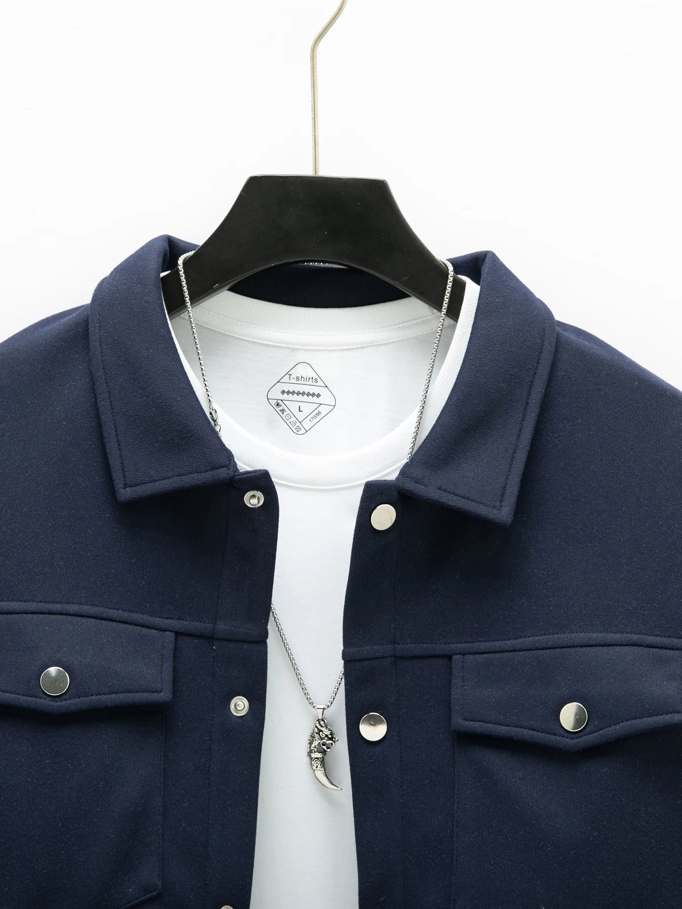 Men's Casual Turn Down Collar Button Up Jacket with Flap Pockets Lightweight Shacket