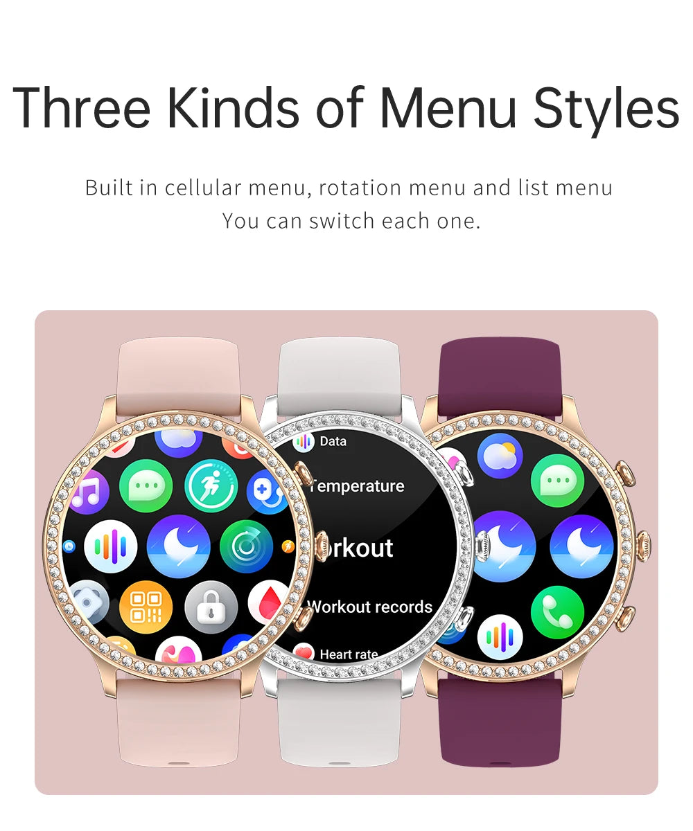 SmartWatch Women Bluetooth Call Smart Watches HD Large Screen Watches Multi-sport Mode Heart Rate Monitoring Strong Battery Life