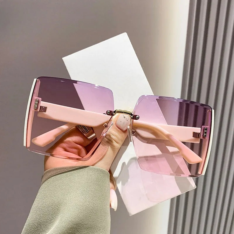 Korean Style Classic Black Big Square Shades Sunglasses for Women Men Fashion Women Sunglasses with Uv Protection BAZAARHUBO
