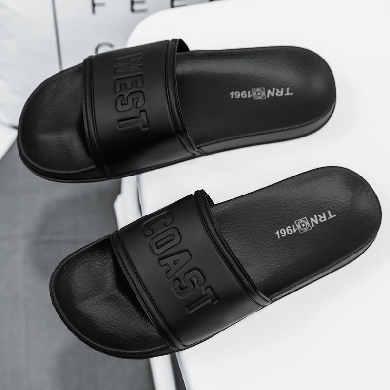 Summer Men Slippers Indoor Home Slides Bathroom Shoes Outdoor Garden Shoes Massage Clogs Male Beach Slippers Flip-Flops Mules 48