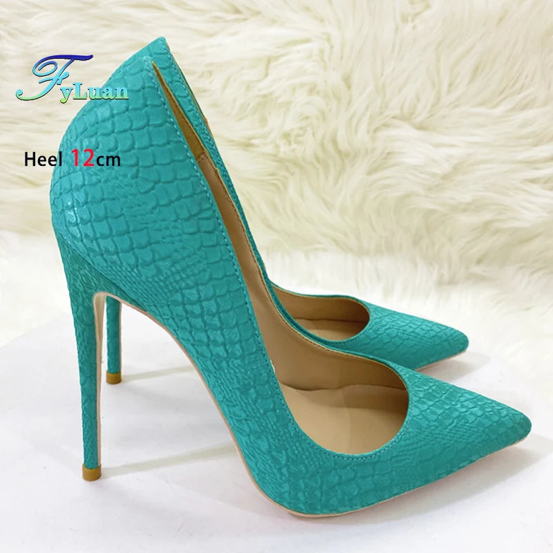 Snake Pattern Thin High Heels Women 8CM 10CM 12CM Elegant Shallow Mouth Party Dress Shoes Brand Lady Shoes Office Woman Pumps