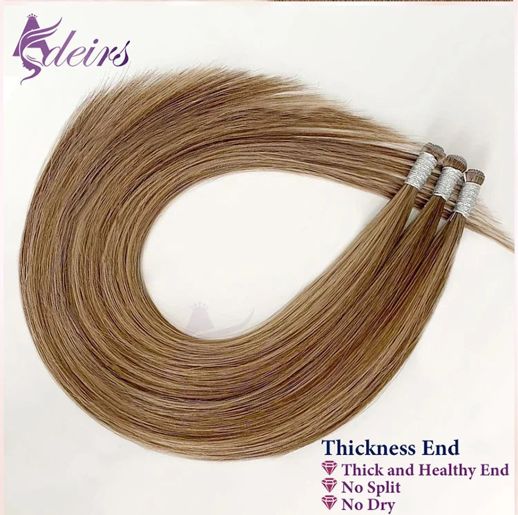 ADEIRS Genius Wefts Extensions Hair Bundles Brown Blonde 100% Real Human Hair Straight Remy Hair Invisible can Curly