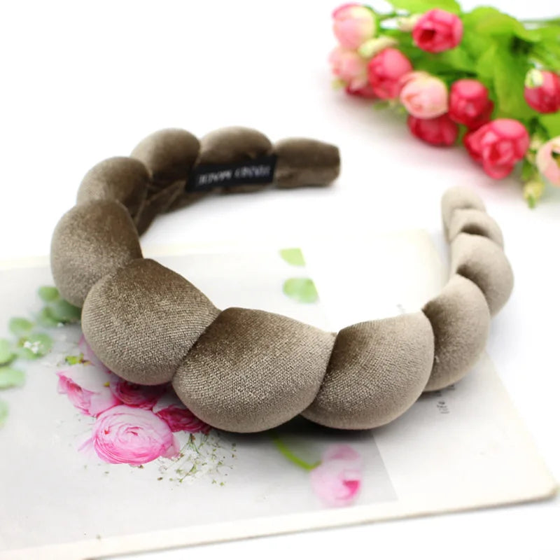 Fashion Padded Headbands for Women Wide Bezel Hairbands Thick Velvet Hair Hoop Girls Sponge Non-slip Hairband Hair Accessories BAZAARHUBO