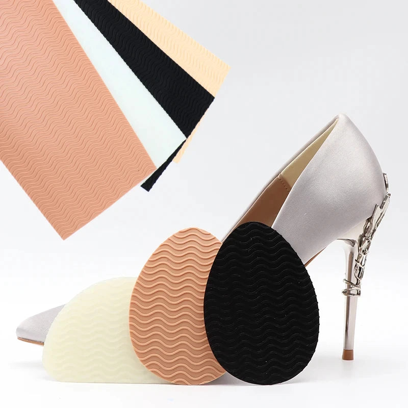 Women High Heels Rubber Sole Protector Non-Slip Wear-Resistant Forefoot Pads Self-Adhesive Insoles Sole Repair for Comfort