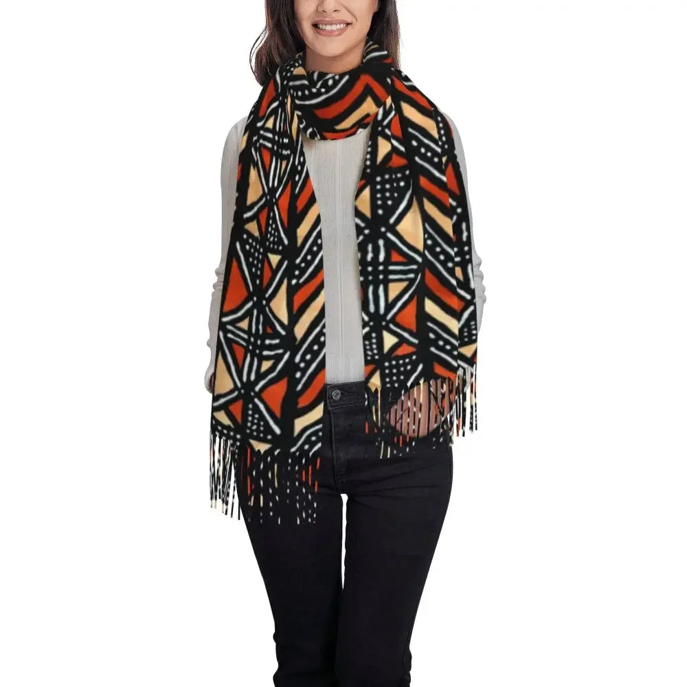 Custom Printed African Bogolan Scarf Men Women Winter Fall Warm Scarves Africa Ethnic Tribal Art Shawl Wrap