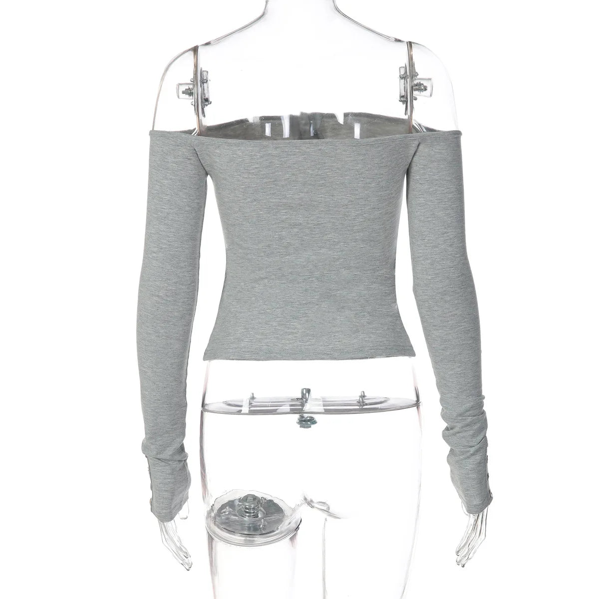 Ins Style Women's Clothing Girl Style Sexy Tube Top One-word Collar Off-shoulder Long-sleeved Slim-fit T-shirt Top