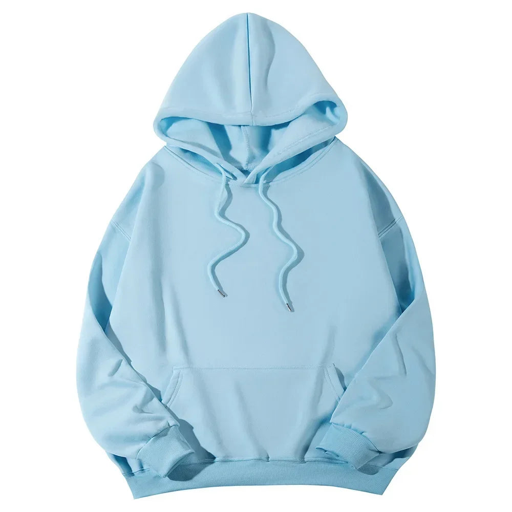 2026 Men's wide Hood Sweatshirt European and American men's and men Sweatshirt Solid Harajuku Long Sleeve Female Loose male Coat BAZAARHUBO