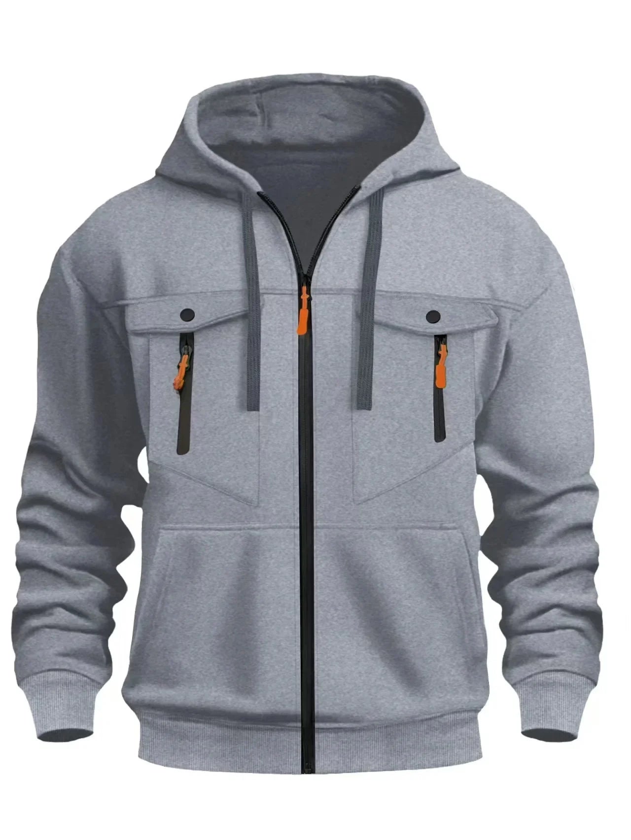 Casual Men's Zip-Up Hoodie Trendy Streetwear Comfortable Loose Fit Autumn Winter keep warm Sweatshirt Fashionable Men's Clothing