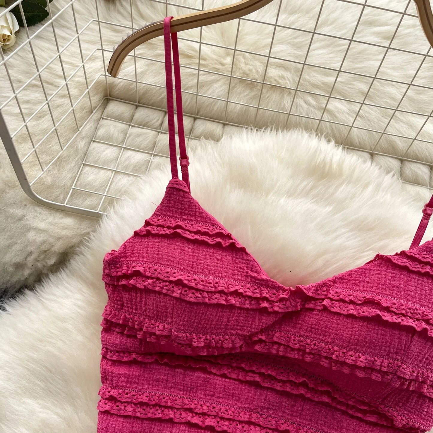 Sexy Two Pieces Sets Forwomen Chic Sexy Short Straps Tank Top with High Waist Mini Skirt Suit Summer Sweet Pleated Skirt