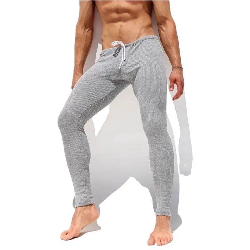Soft and Comfortable Small Foot Pants Autumn & Winter New Men's Casual Elastic Knitted Pants Mens Slim-fit Elastic Fitness Pants