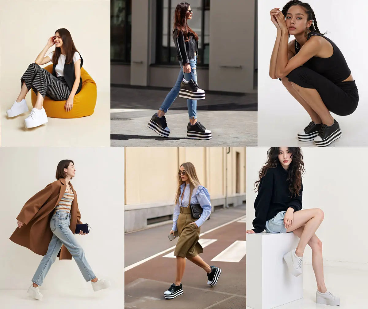 Fujin 12cm Genuine Leather Synthetic Women Autumn Spring Platform Wedge Women Fashion Sneakers Chunky Shoes Vulcanize Skateboard