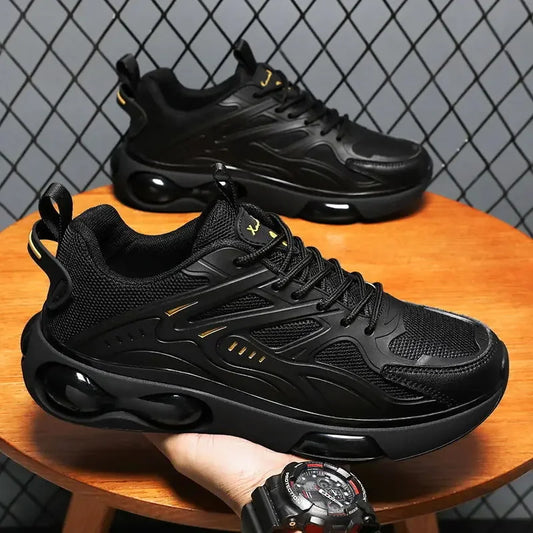 Spring Hot Sale Of The Season Men's Dad Shoes Fashionable Breathable Lightweight Air Cushion Shock Absorption Thick Bottom Simpl