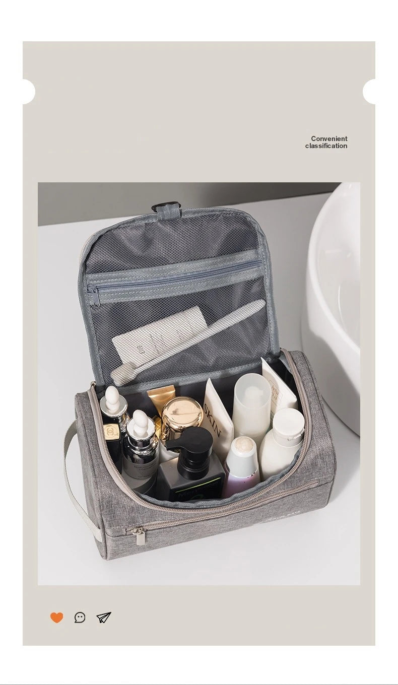 Portable Travel Toiletry Bag Large Capacity Folding Storage Bag Hook Multifunctional Storage Bag Sub