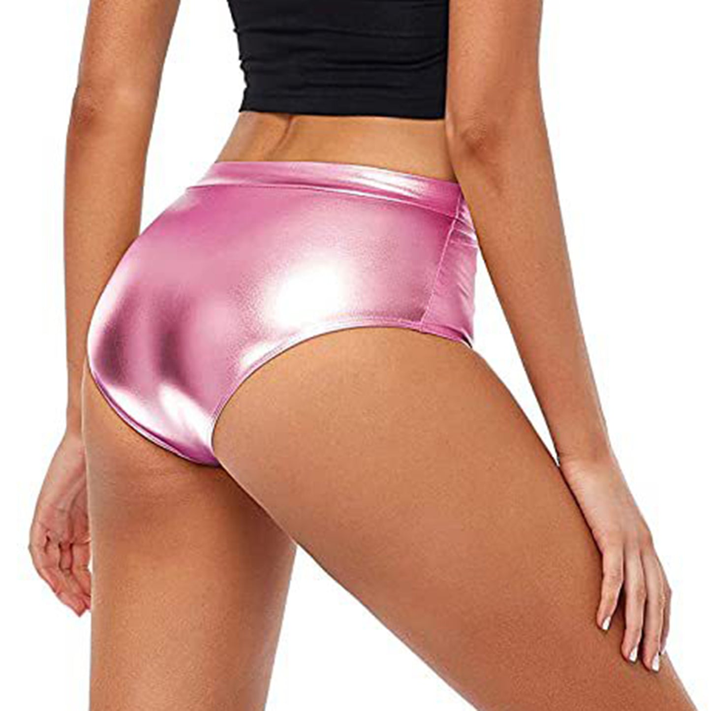 Sexy Rave Dance Costume Women's Metallic Shiny Booty Shorts Skinny Panties Hot Short Pants for Carnival Club Party Bottoms