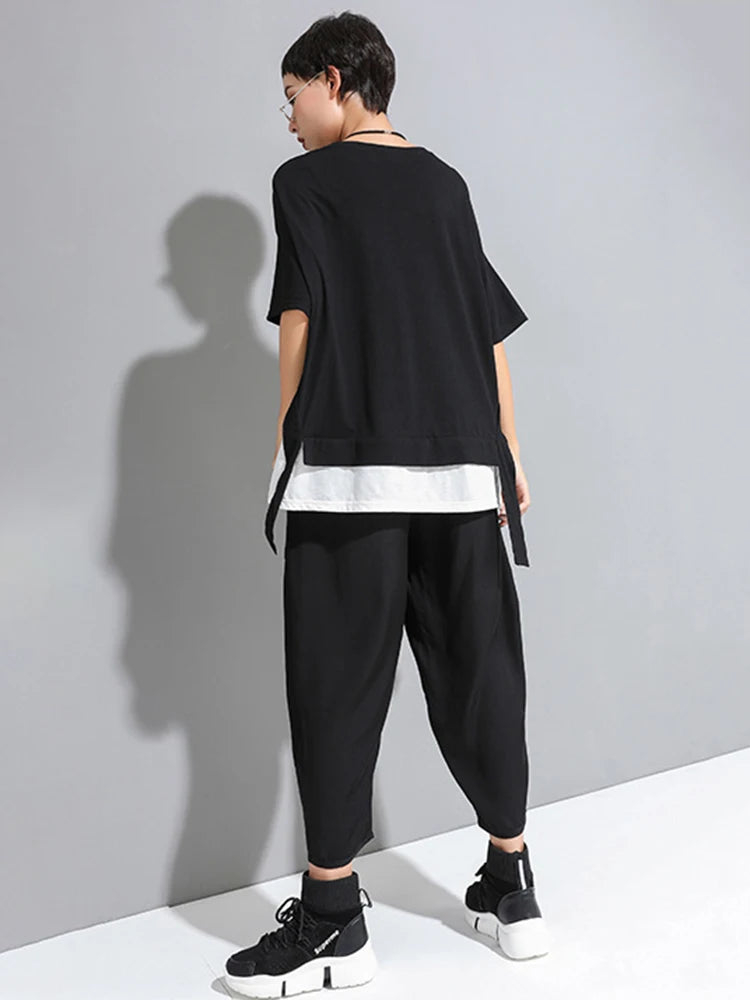 [EAM] High Elastic Waist Black Pleated Long Wide Leg Trousers New Loose Fit Pants Women Fashion Tide Spring Summer 2026 1U320