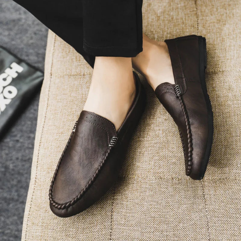 Black Leather Casual Social Shoe for Men Brown Cheap Clearance Liquidation New Dress Shoes Man Official Legitimate Gentleman 39