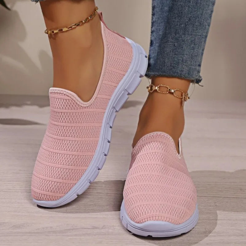 2026 Summer Sneakers Slip On Flat Shoe Women's Fashion Casual Loafers Walking Shoe Outdoor Mesh Soft Bottom Sports