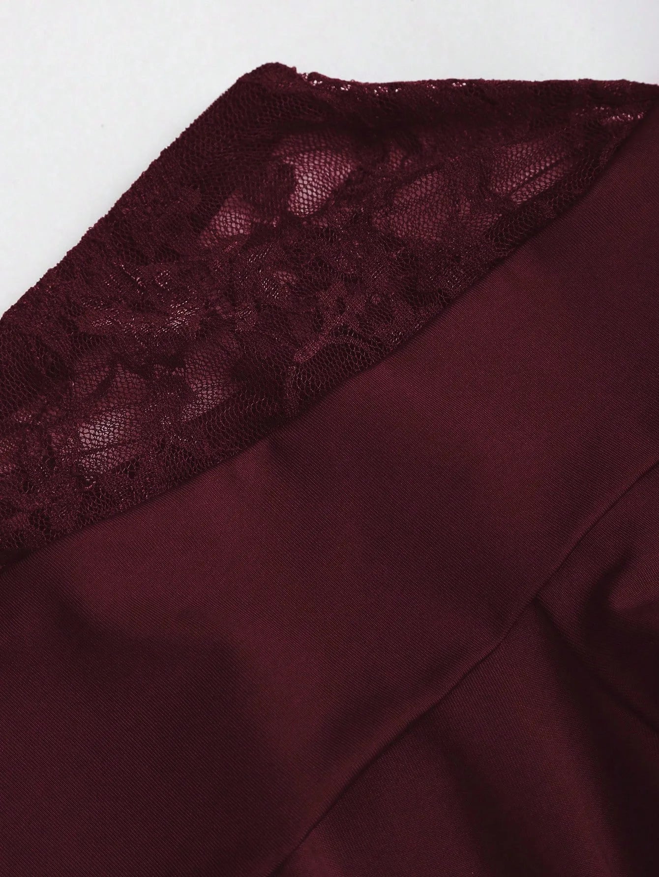 New trendy frilled waistline long-sleeved dress solid color and sexy lace trim fitted shoulders trendy punk style knitted skirt