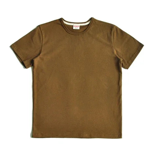 Saucezhan Tops & Tees Men's T-shirt Summer Short Sleeve 5 Colors Pure Cotton  Anti-deformation Double-woven fabric 340g