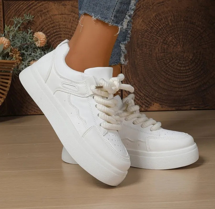 Thick-Soled Sneakers for Women 2025 Fall New Fashion Versatile Heightening Bread Shoes Casual Platform Women's Vulcanize Shoes