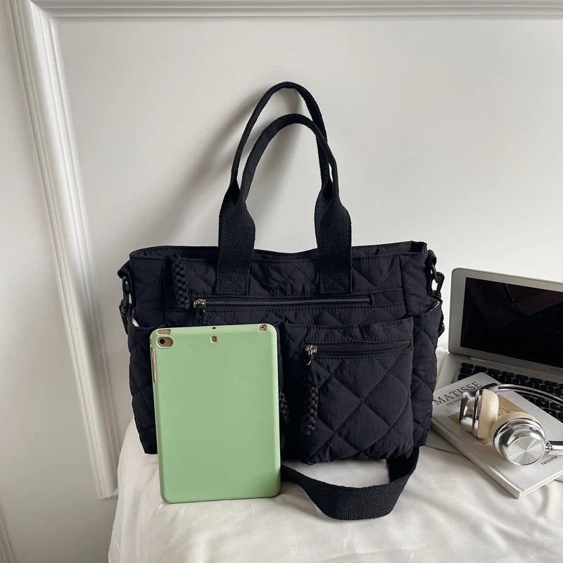 Large capacity Tote Bags for Women Shoulder Side Bag Fashion Space cotton Shopping Bags Multi-pocket Messenger Bag Lady Handbags