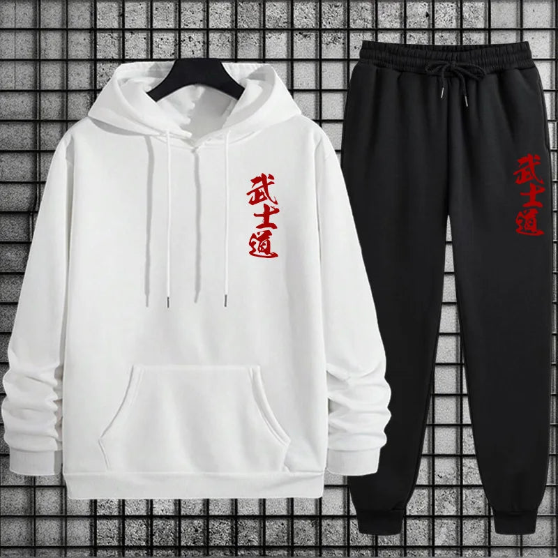 2026 New Arrival Men's Sportswear Hoodie + Pants Urban Casual Sport Jogging Suit Autumn Winter Male Fashion Sweatshirt Tracksuit BAZAARHUBO