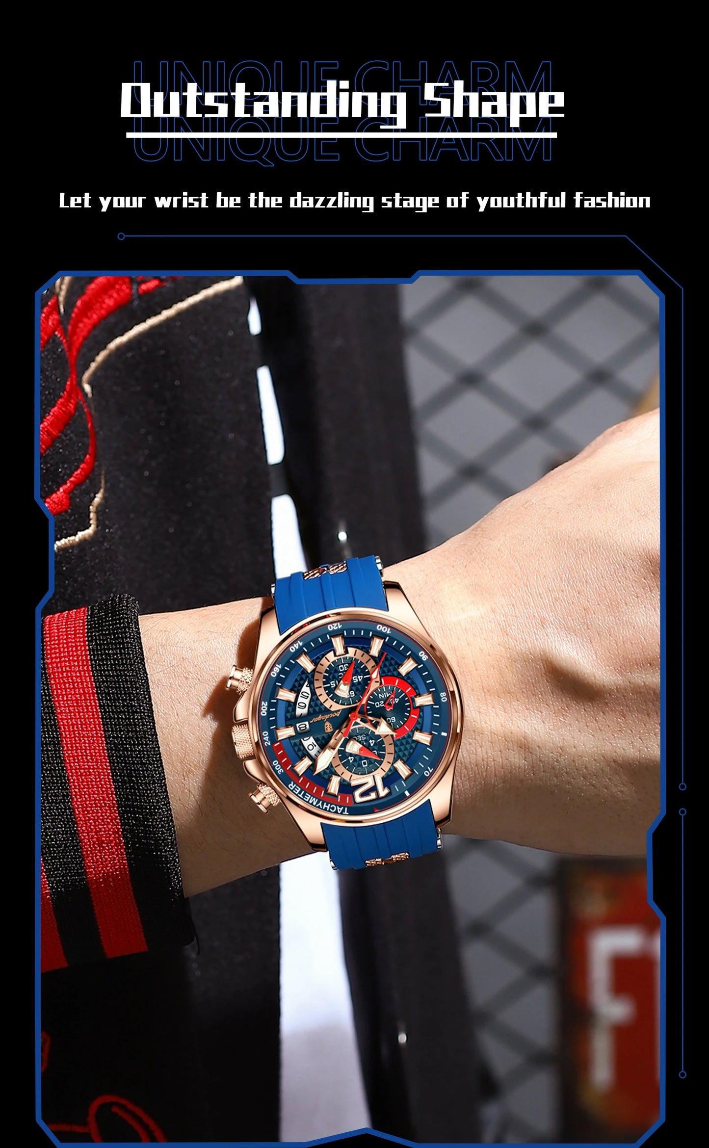 POEDAGAR Luxury Watch For Men Date Chronograph Luminous Waterproof Silicone Male Watch Fashion Sports Quartz Men's Watches Reloj