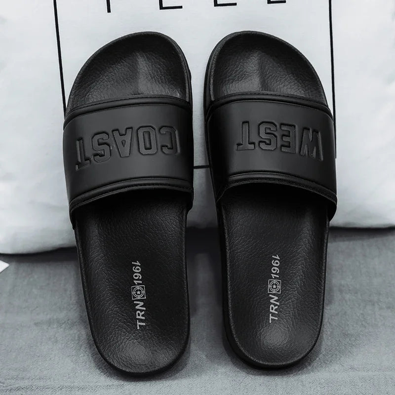 Summer Men Slippers Indoor Home Slides Bathroom Shoes Outdoor Garden Shoes Massage Clogs Male Beach Slippers Flip-Flops Mules 48