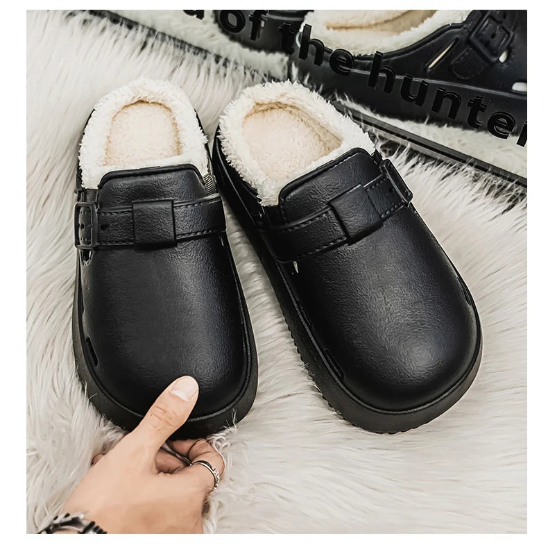 Fashion Women Winter Slippers Warm Fur Indoor Shoes Garden Clogs Couple Casual Shoes Luxury Sandals Comfort Home Soft Slippers
