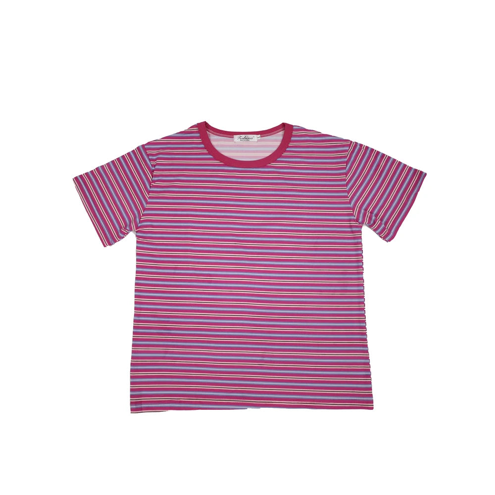 MRMT 2026 Brand New Women's Striped t-Shirts Contrast Color Striped Women t Shirt Loose Woman Bottoming Shirts Tops Tees