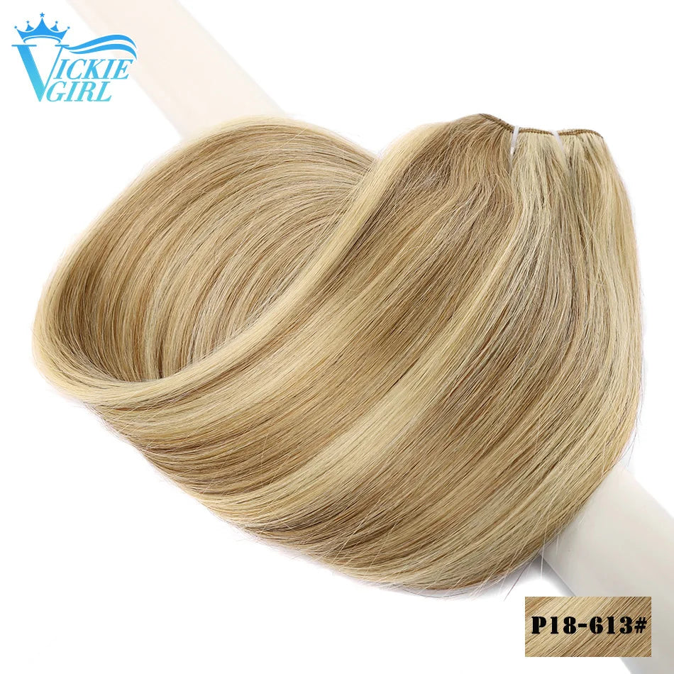 Straight Human Hair Weave Extensions Ombre Blonde Bundles Extensions 100g/Pcs 16"-28"  Straight Remy Skin Double Weft Hair