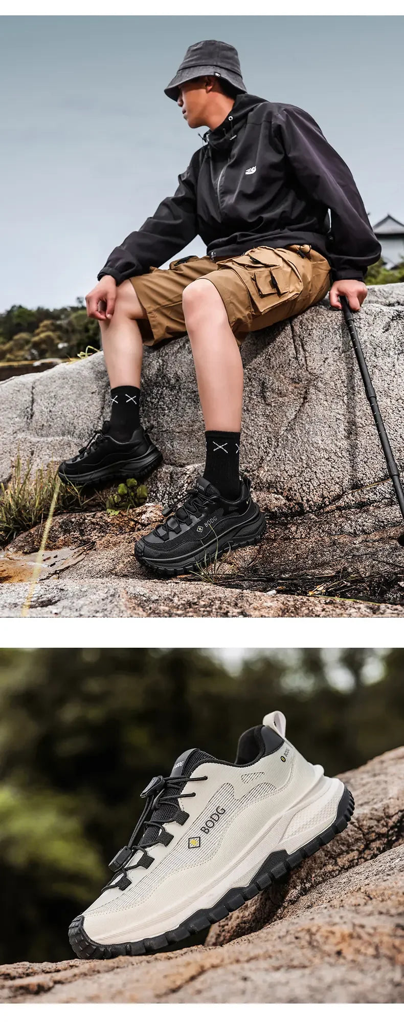 Men's Outdoor Off-Road Running Shoes, Lightweight Breathable Casual Shoes, Anti-slip Wear-resistant Hiking & Trekking Sneakers