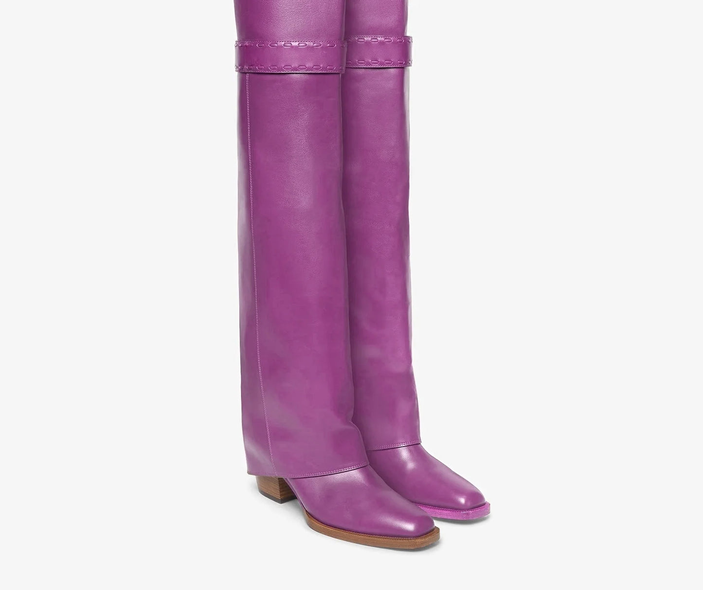Elegant Temperament of European and American Women, Thick High Heels, Skirt Hem, Knee High Boots, Oversized Retro Knight Boots