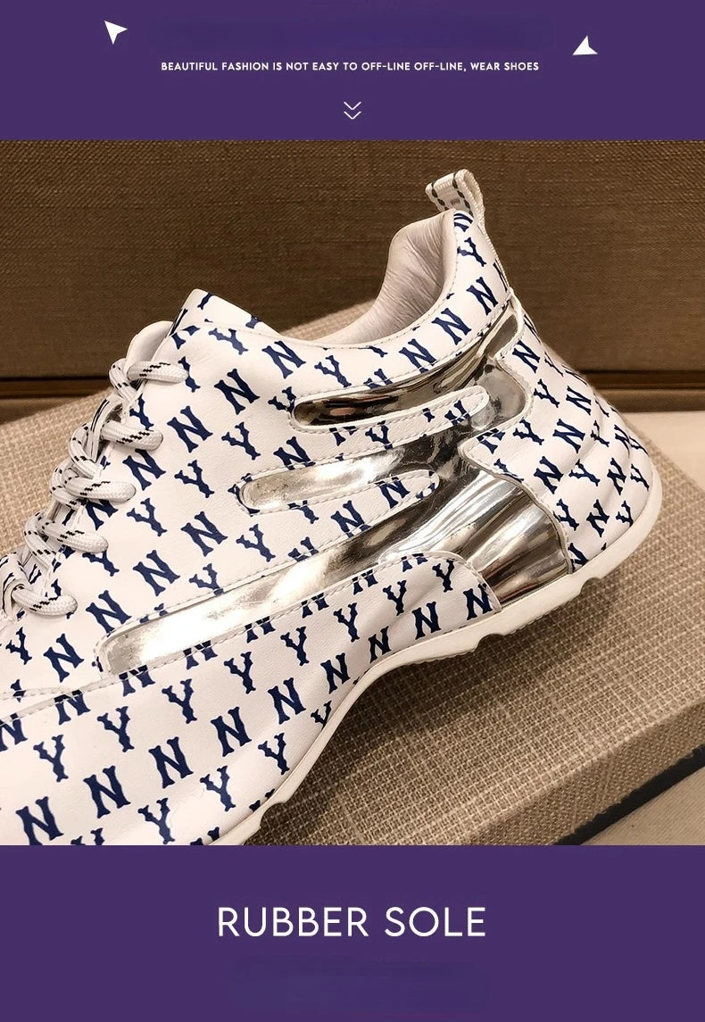 Brand Men Sneakers Fashion Print Casual Shoes Men Breathable Lace Up Running Shoes Luxury High Quality Men Sport Shoes 2026 New