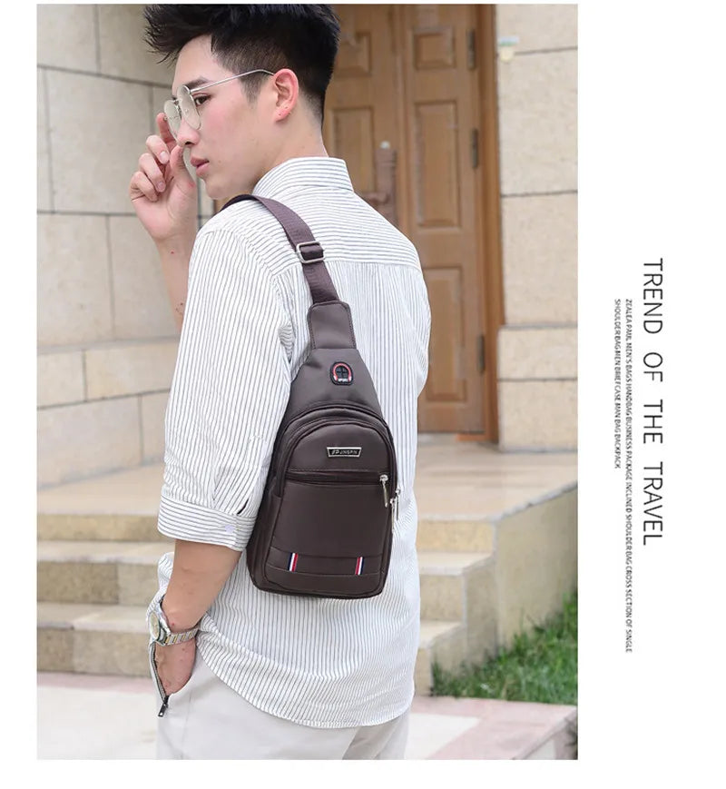 Oxford Men Chest Bag Crossbody Single Shoulder Travel Handbag Fashion Chest Bags New Style Big Capacity Chest Men Bag