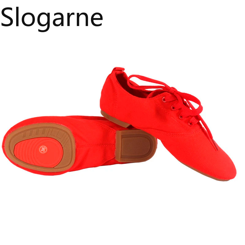 Children Canvas Ballet Shoes Kids' Soft Dance Shoes Women Men Dancing Ballroom Latin Modern Jazz Shoes Yoga Training Footwear