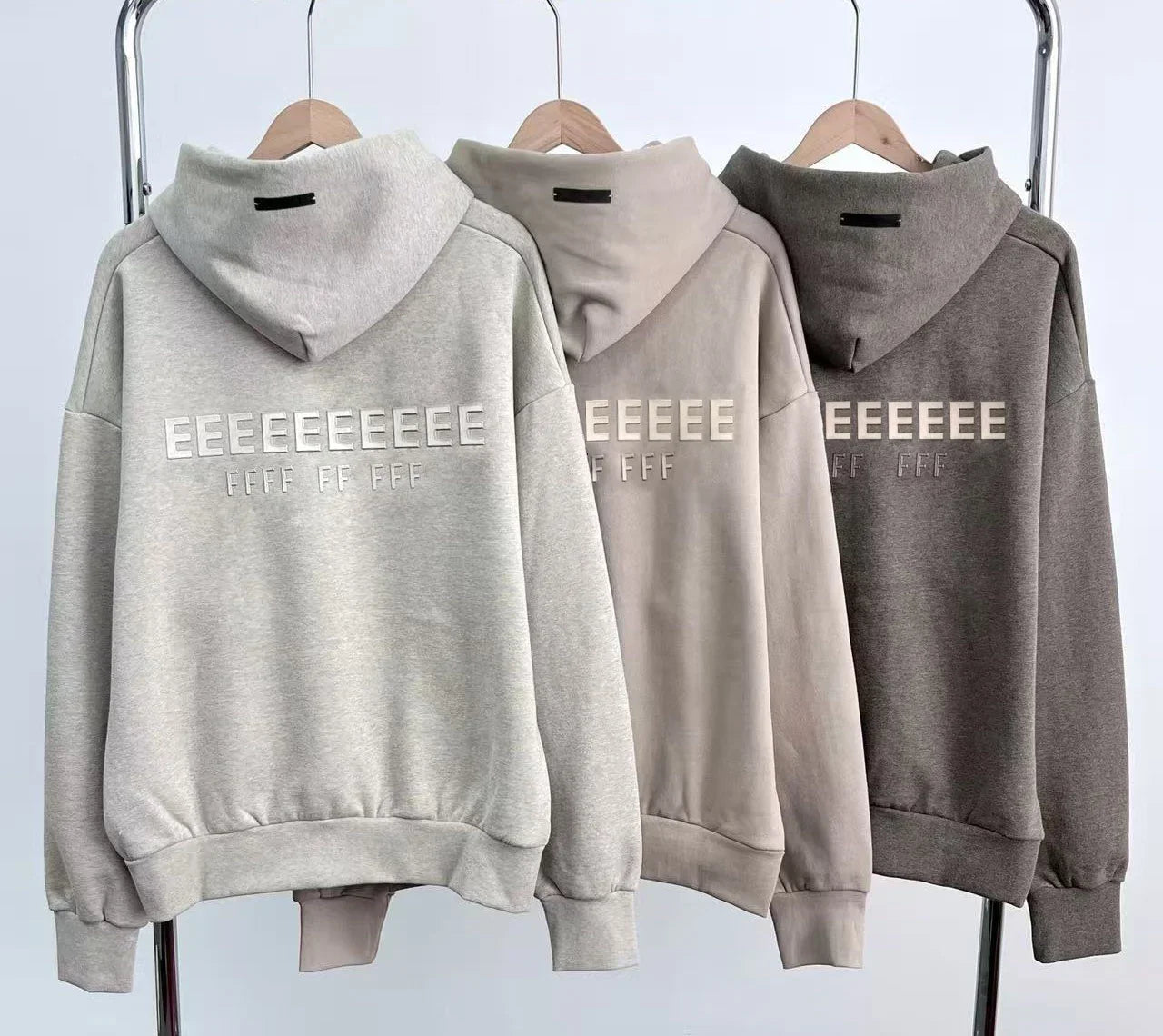 Season 9 Men's Oversized Hoodies Two-pieces Sets Brand Design Metallic Texture Silicone Letter Hoodie Couple Sports Tracksuits