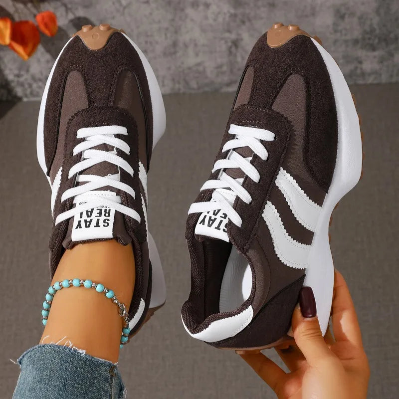 Brand Designer Women's Shoes Autumn New Style Cross-strap Platform Vulcanized Shoes 2026 Outdoor Running Sports Shoes Selling