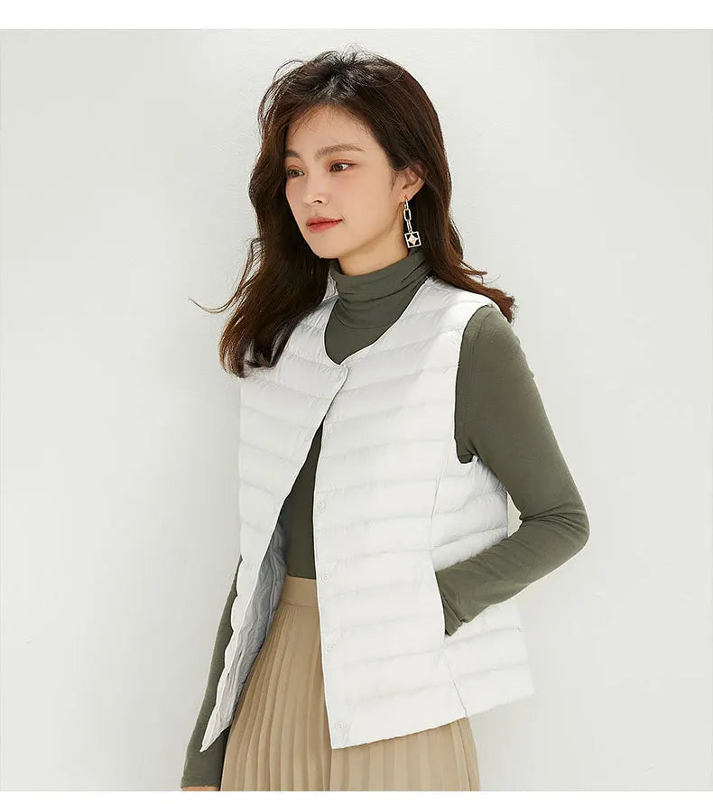 NewBang 90% Matte Fabric Womens Ultra Light Down Vest Waistcoat Sleeveless