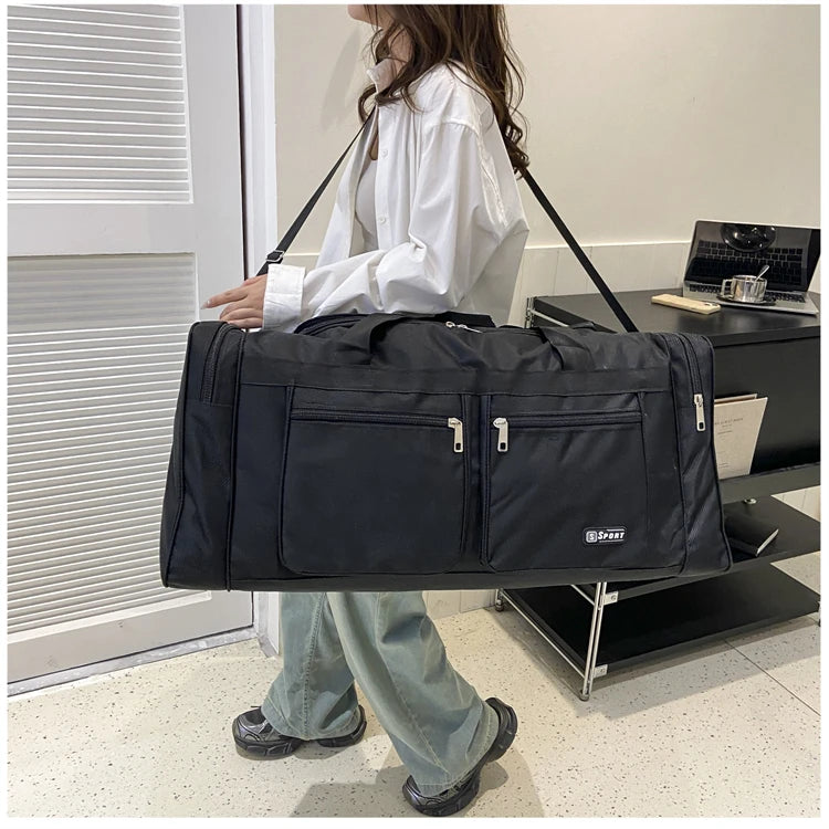 Women Men Nylon Travel Duffel Bag Carry On Luggage Bag Men Tote Large Capacity Weekender Gym Sport Holdall Overnight Bag Pouches